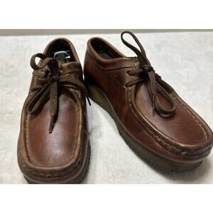 Clarks Originals Wallabee Women’s Size 7.5 Brown Lace Up Shoes Moc Toe Leather